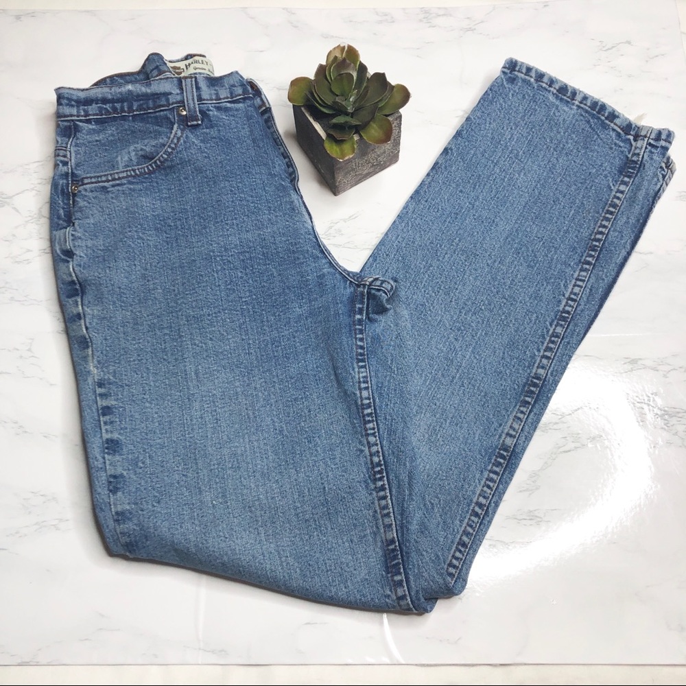 VTG Harley Davidson high-rise straight leg jeans